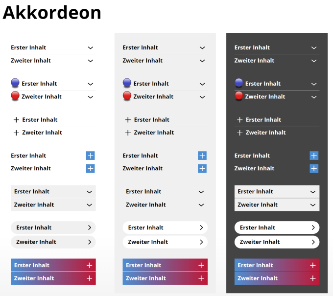 Akkordeon-Container: CSS-Only Untervarianten 