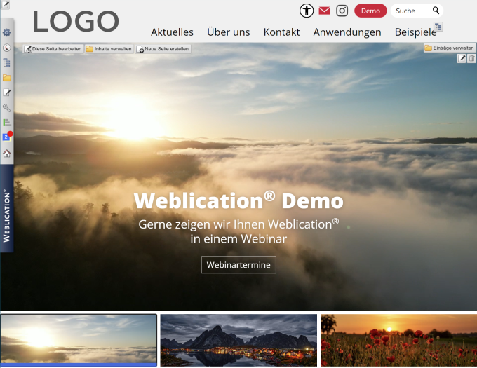 Banner, Slider: Vorschaubild zum Preview bei Videos