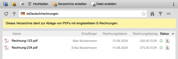 Neues Weblic® E-Rechnung