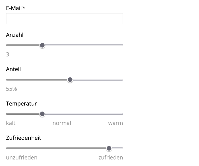 Formularelement: Schieberegler