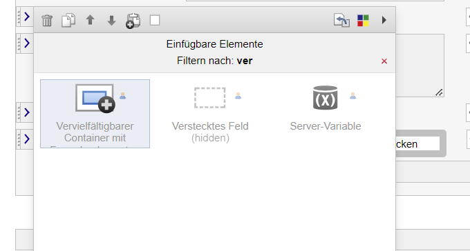Dynamisch vervielfältigbaren Container im Formular einfügen