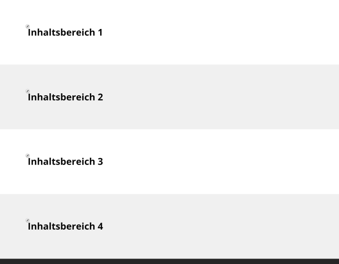 Darstellung der Inhaltsbereiche in der Website mit Variante "Hell, wenn weiß davor"