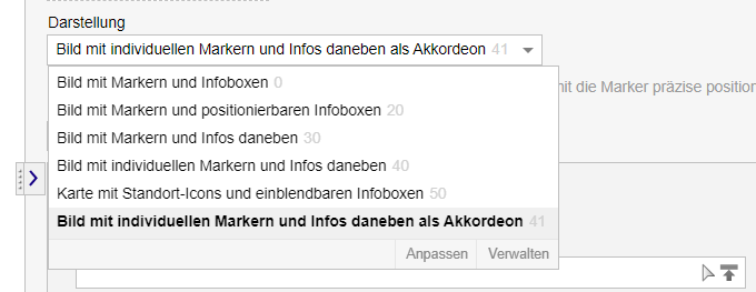 Interaktive ImageMap, Erklärbild mit Akkordeon-Funktion