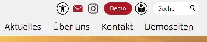 Kopfbereich: Links als reine Icons darstellen