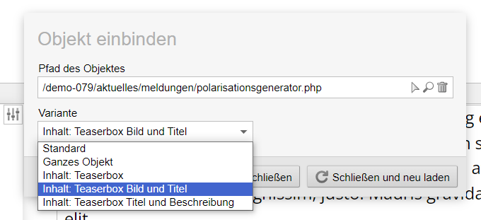 Element Meldung anteasern