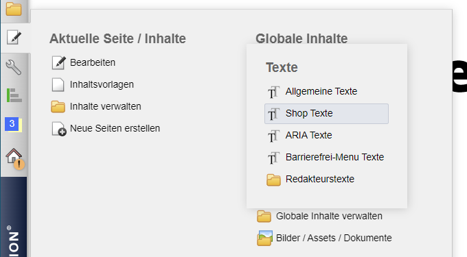 Inhaltsboxen mit kategorisierbaren Boxen und Filterfunktion