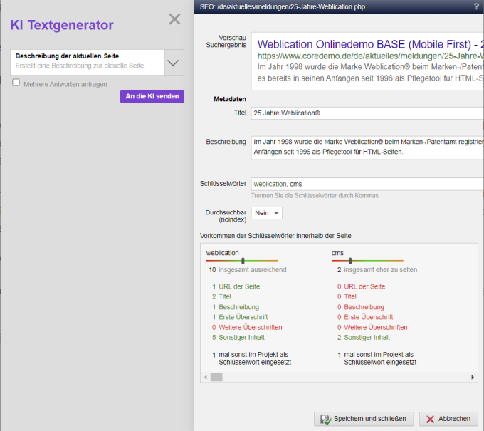 KI-Modul in SEO-Ansoic