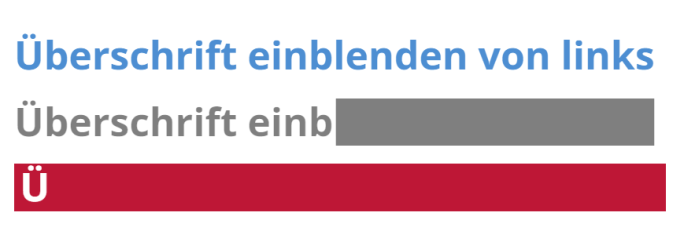 Überschrift: Überschriften animiert einblenden