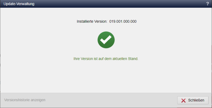 Weblication Version 19 - Update Maske