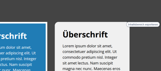 coredemo.de: Layout Beispiele in Zwischenablage exportieren