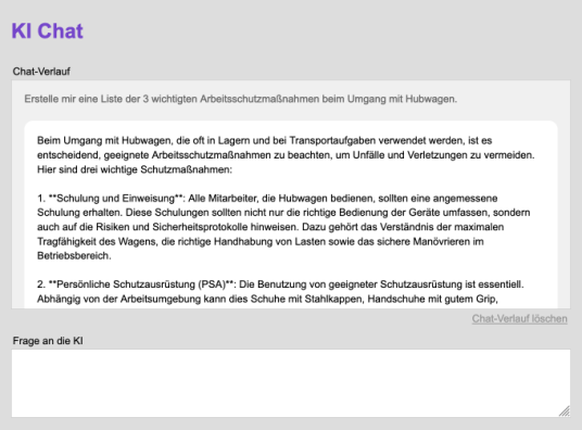 KI-Chat für angemeldete Benutzer