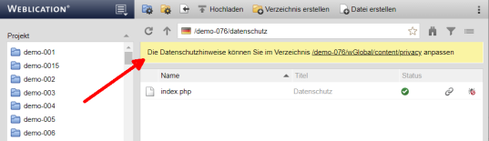 Benutzerinfos pro Verzeichnis einstellbar