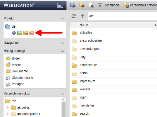 Ein-Projekt-Systeme mit sofort aufgeklappten Projektverzeichnissen