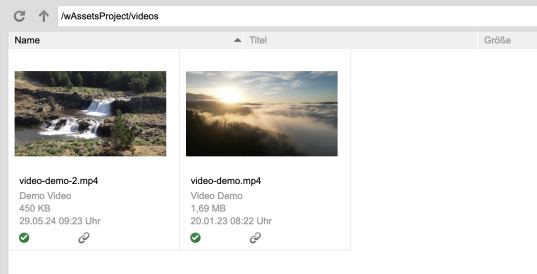 Videos zeigen automatisch Vorschaubilder