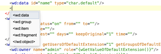 Autovervollständigung im Quelltext-Editor