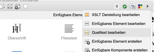 Quelltexteditor: Elementequelltext direkt bearbeiten