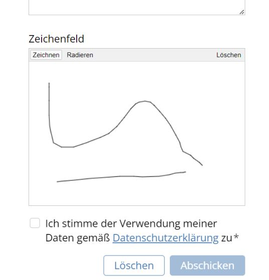 Zeichnenfeld im Formular für Unterschriften und Skizzen nutzen