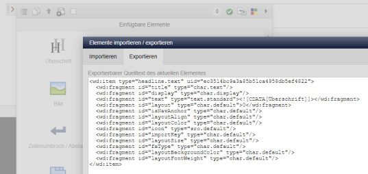 Importieren-Funktion im Struktureditor enthält auch gleichzeitig eine Exportieren-Funktion.