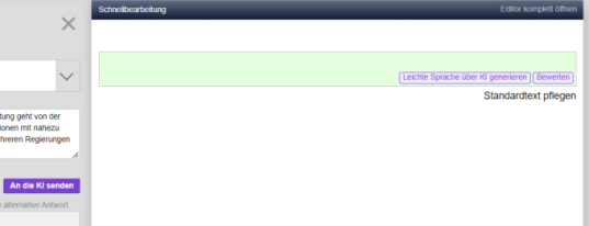 Text in Leichter Sprache über Quick-Edit hinterlegen
