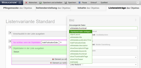 Wechsel “Templates aktualisieren” <-> “Aktualisierbare Weblics”