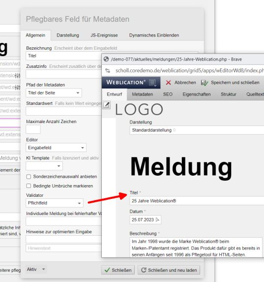 Weblics: Wechsel zwischen allen, installierten und aktualisierbaren Weblics