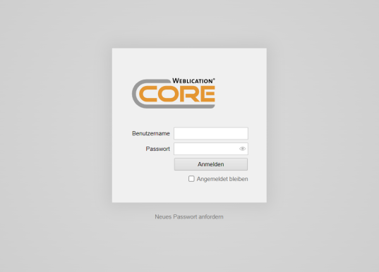 Link zur Anmeldemaske, um neues Passwort anzufordern
