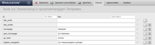 Projektverwaltung: Projekttexte nach ID und Text filtern