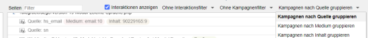 Web-Statistik: Kampagnen-Auswertung nach Quelle um Zahlen für Inhalt und Medium ergänzt
