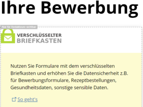 Sensible Bewerberdaten schützen mit dem Verschlüsselten Briefkasten in Weblication® 