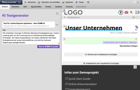 Vorbereitung zur Übersetzung über SUMM AI