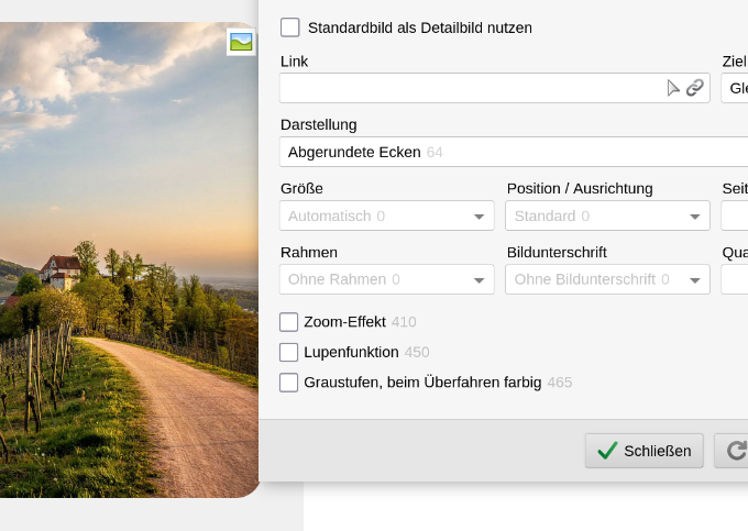 Bild mit abgerundeten Ecken konfigurieren