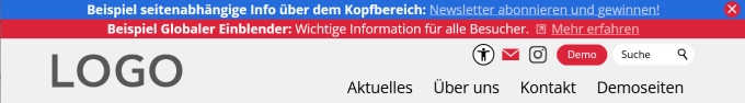Info über Kopfbereich: Seitenabhängig und global kombiniert