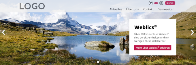 Variante 420 "Hauptnavigation auf Banner, Hintergrundfarben Kopfbereich leicht transparent