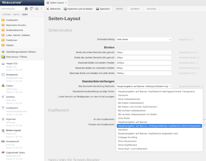 Seiten-Layout - Seitendarstellung festlegen