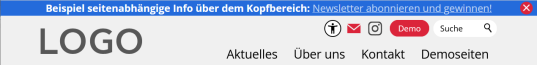 Einblender seitenabhängig: Inhaltsbereich über dem Kopfbereich
