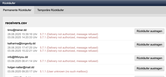 Bounce-Management im Newsletter Modul von Weblication®