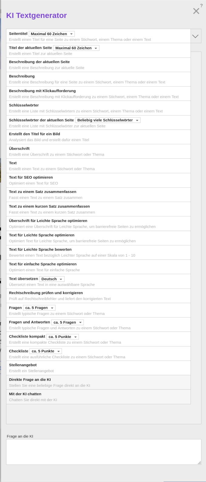 KI-Chat Schablonen für Aufgabenstellungen