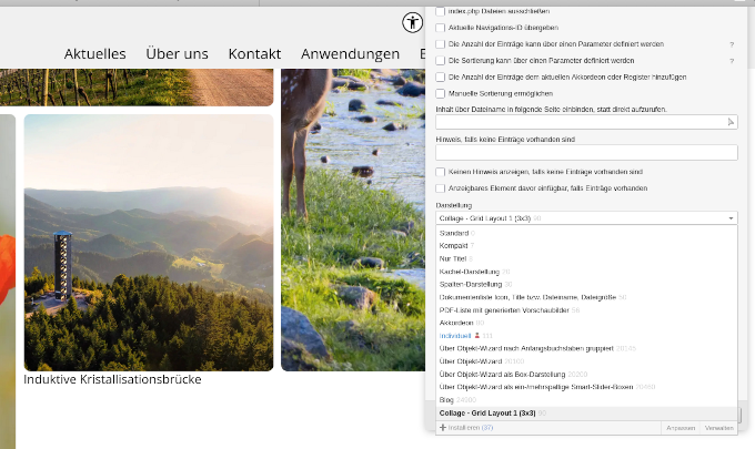 Listen mit GRID-Layout