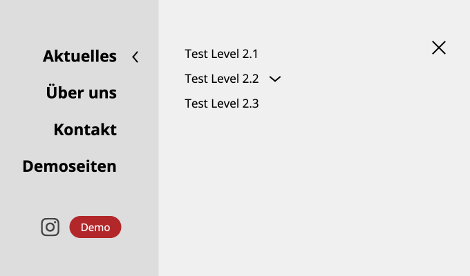 Zweispaltige Menünavigation für Großbildschirme