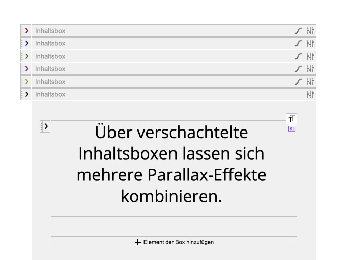 Parallax Effekte über verschachtelte Container kombinieren