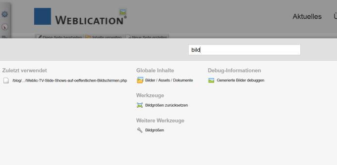 Filterfunktion im Schnellzugriff