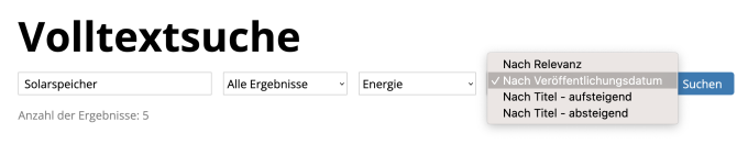 Volltextsuche Filter