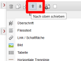 Version 15: Drag&amp;Drop-Editor - Alternatives Verschieben von Elementen um eine Position per Mausklick