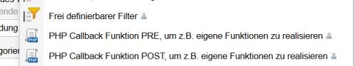Listenfilter über eigene Callback-Funktionen