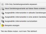 Im Editor neue CSS-Only Darstellungsvariante generieren in Weblication®