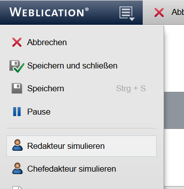 Benutzersimulation im Editor