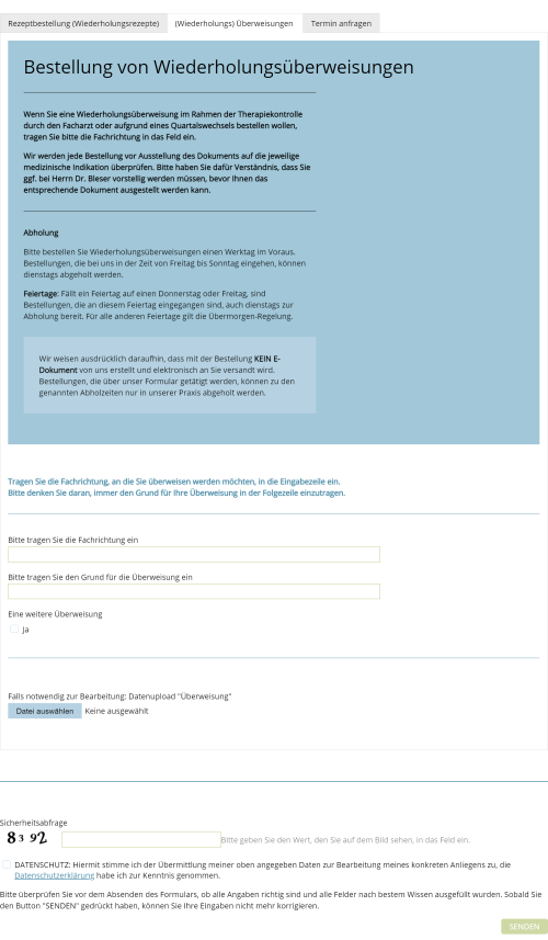 Besellung von Wiederholungsüberweisungen