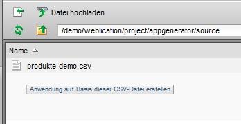 Web-Anwendung automatisch generieren