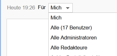 Aufgaben und Notizen auch an alle Administratoren oder alle Redakteure adressieren