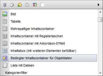 Weblic einbinden: Bedingter Inhaltscontainer für Objektdaten